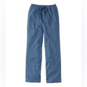 L.L. Bean Classic Fit High-Rise Straight-Fit Wide Leg Denim Pants